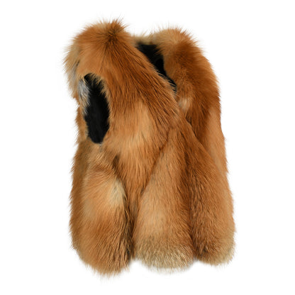 Elegant Ladies Colorful Genuine Fluffy Fox Fur Gilet Real Fur Vest