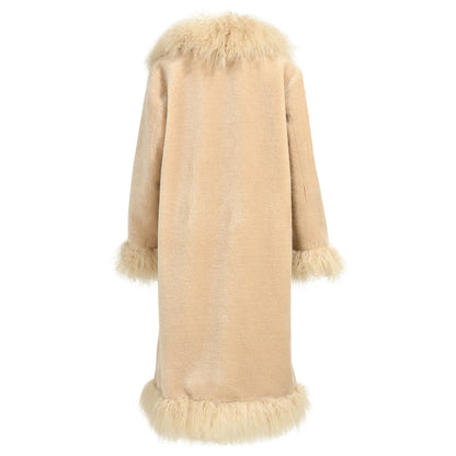 Female Teddy Coat With Mongolian Fur Custom Popular Real Lamb Wool