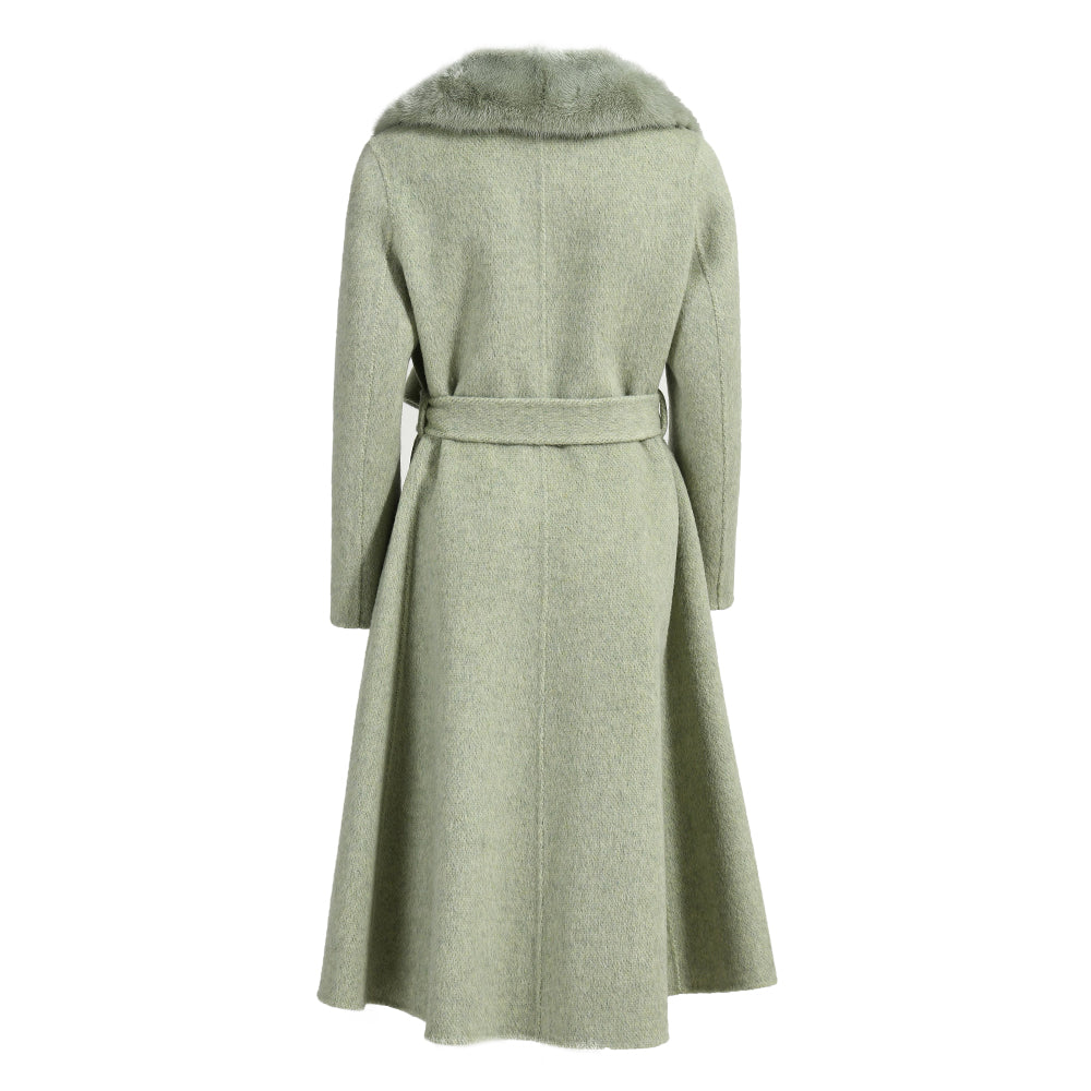 Colorful Double Sided Cashmere Coat With Real Fur Custom Wool Coats For Ladies