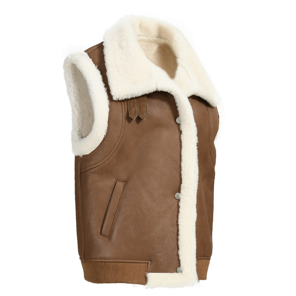 Winter Warm Regular Length Custom Shearling Gilet With Sheep Fur Fashion Women Genuine Shearling Vest