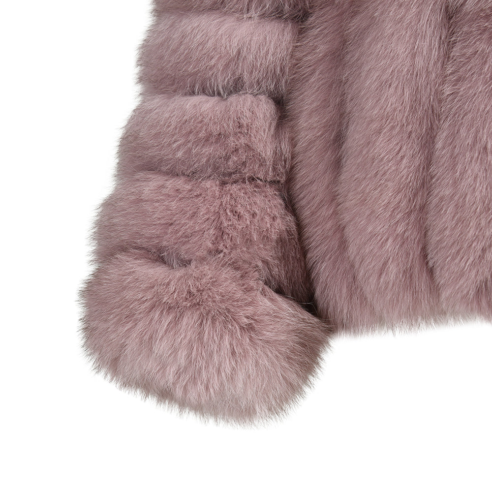 Regular Length Genuine Fox Fur Coat Custom Color Fashion Fluffy Real Fox Fur Women Coat