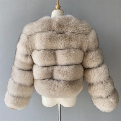 Ladies Custom Regular Length Detachable Fur Sleeves Wholesale Winter Custom Real Fox Fur Women