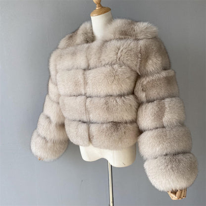 Ladies Custom Regular Length Detachable Fur Sleeves Wholesale Winter Custom Real Fox Fur Women