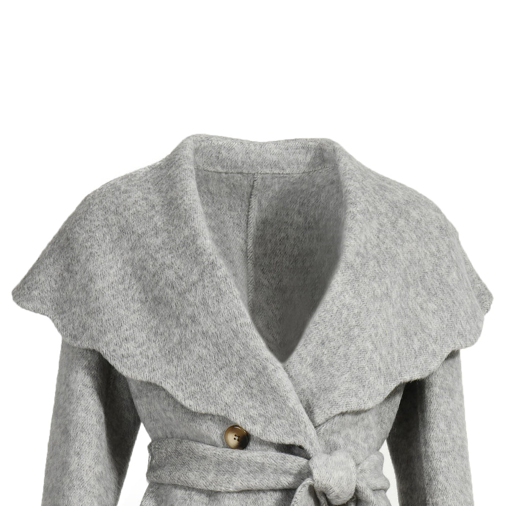 Double-sided Cashmere Wool Coat With Big Collar Removable Fox Fur Cuff