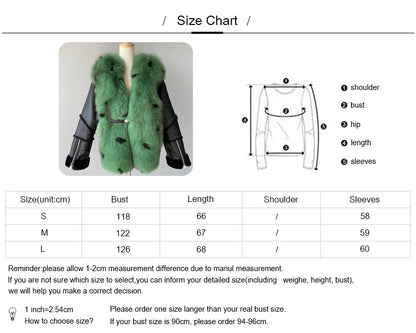 Women Warm Luxury Real Fox Fur Collar Custom Color Wholesale Winter Womens Genuine Shearling Fur Jacket