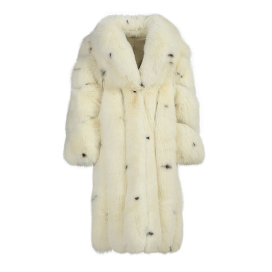 Warm Elegant Ladies Long Fluffy Luxury Genuine Fox Fur Coat Custom Winter Women Fox Fur Coat