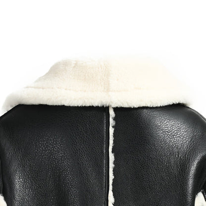 Real Shearling Coat With Fur Lining Custom Color Wholesale Winter Womens Genuine Shearling Fur Jacket