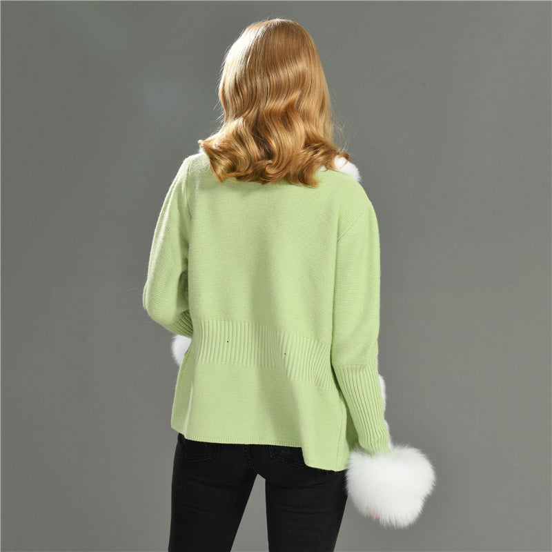 Jaxmonoy Sweater With Fur Trim