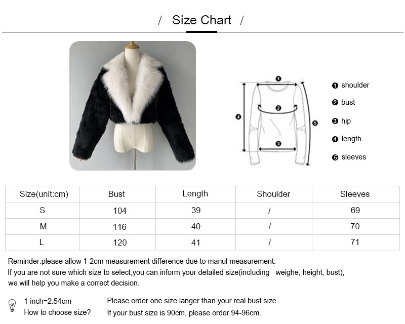 Cropped Shearling Coat With Leather Lining Jacket For Women