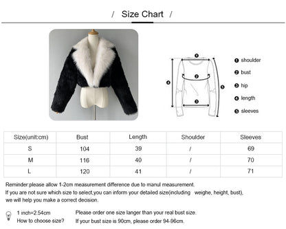 Cropped Shearling Coat With Leather Lining Jacket For Women