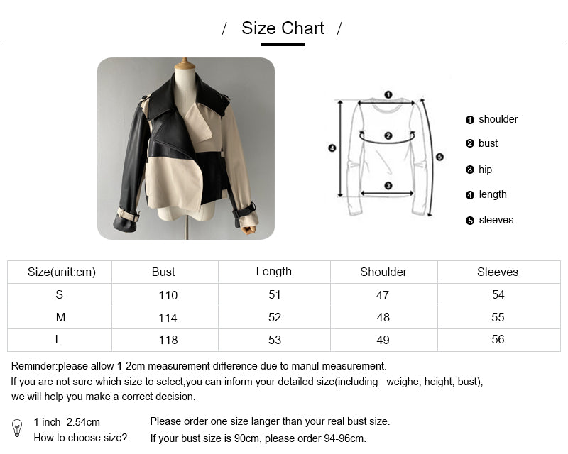 Spring Popular Mixed Color Turn Down Collar Genuine Sheepskin Leather Jacket Wholesale Custom Leather Jacket Women