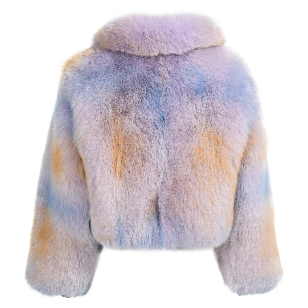 Real Fox Fur Coat Custom Color Zipper Design Winter 100% Fox Fur Coat For Women