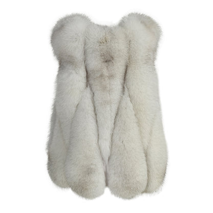 Elegant Ladies Colorful Genuine Fluffy Fox Fur Gilet Real Fur Vest