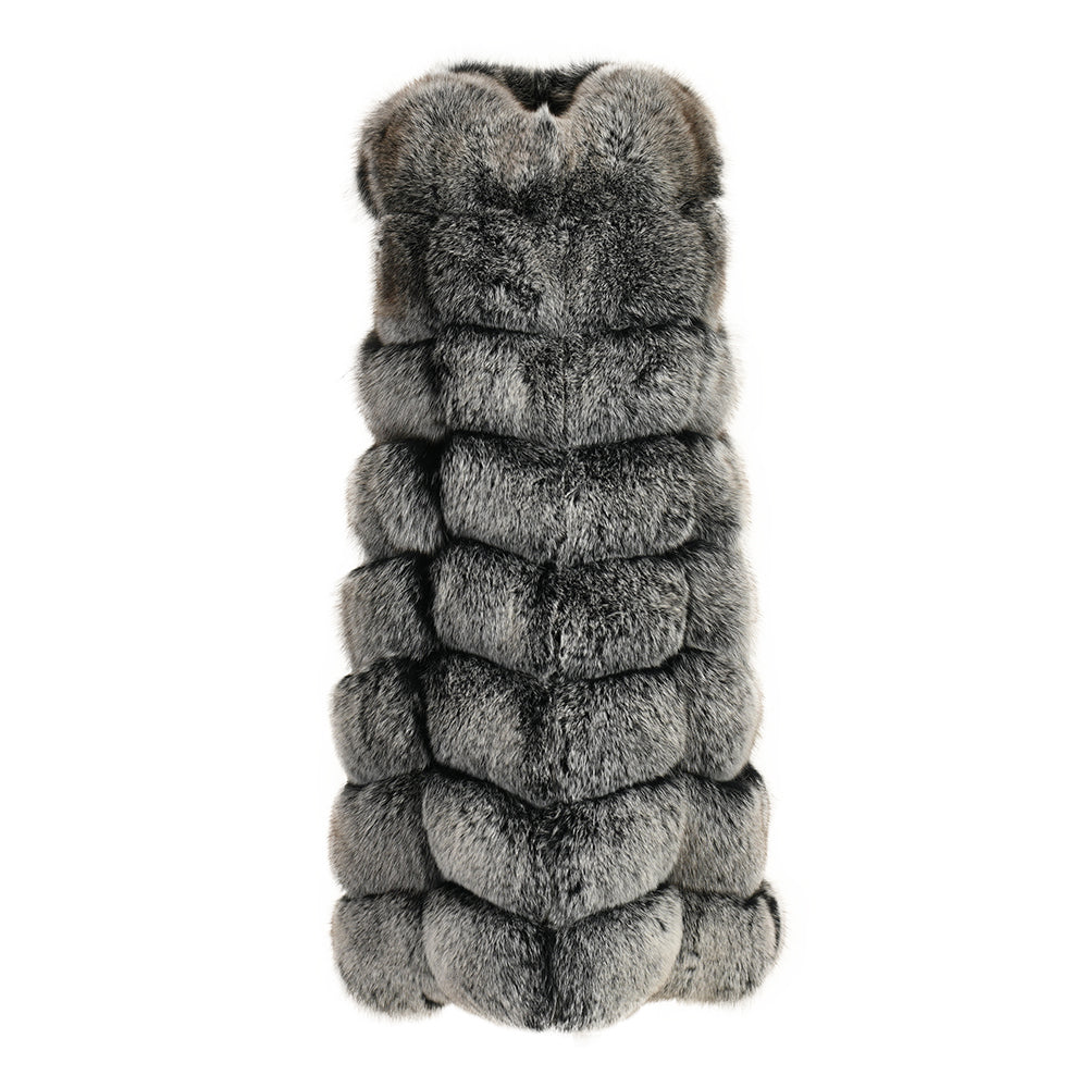 Thick Warm Custom Color Ladies Real Fluffy Fox Fur Vest Gilet Wholesale Winter Women Fur Vest 2022 Long