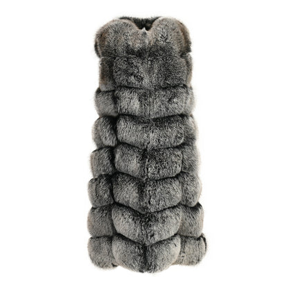 Thick Warm Custom Color Ladies Real Fluffy Fox Fur Vest Gilet Wholesale Winter Women Fur Vest 2022 Long