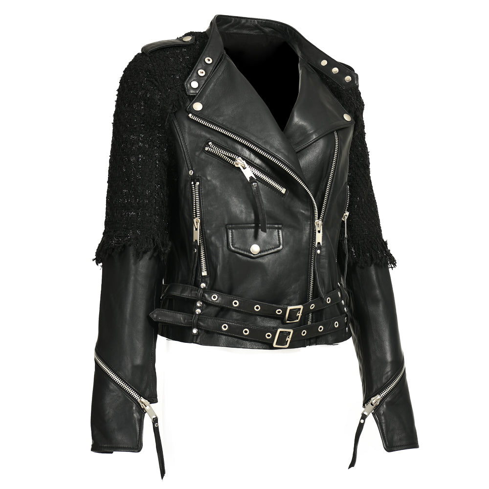 Custom Special Belt Tassels Design Spring Popular Best Seller Leather Jacket