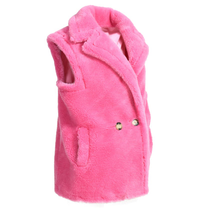 Winter Warm High Quality Thick Shearling Jacket Lamb Fur Gilet Real Sheep Fur Vest For Women