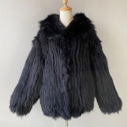 Ladies Regular Length Real Fox Fur Coat With Hood Design Winter Women Custom Fox Fur Coat