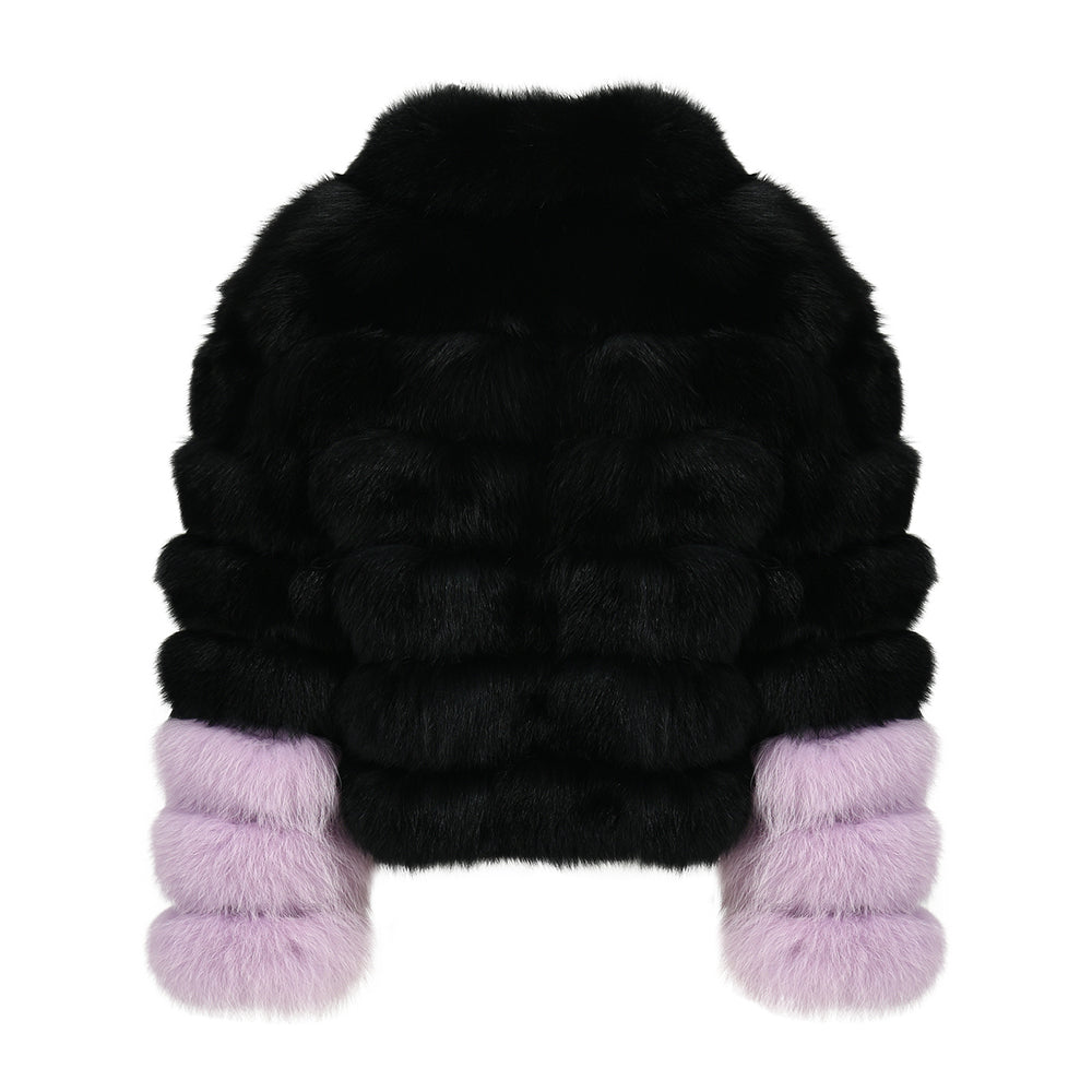 Regular Length Fluffy Fox Fur Coar With Zipper Design Fashion Ladies 100% Real Fox Fur Coats