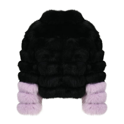 Regular Length Fluffy Fox Fur Coar With Zipper Design Fashion Ladies 100% Real Fox Fur Coats