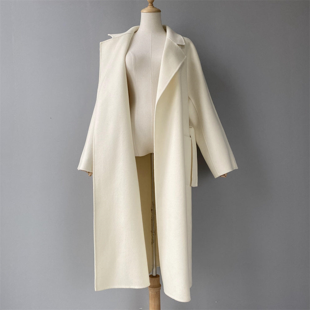 Long Double Faced Woven Cashmere Coat