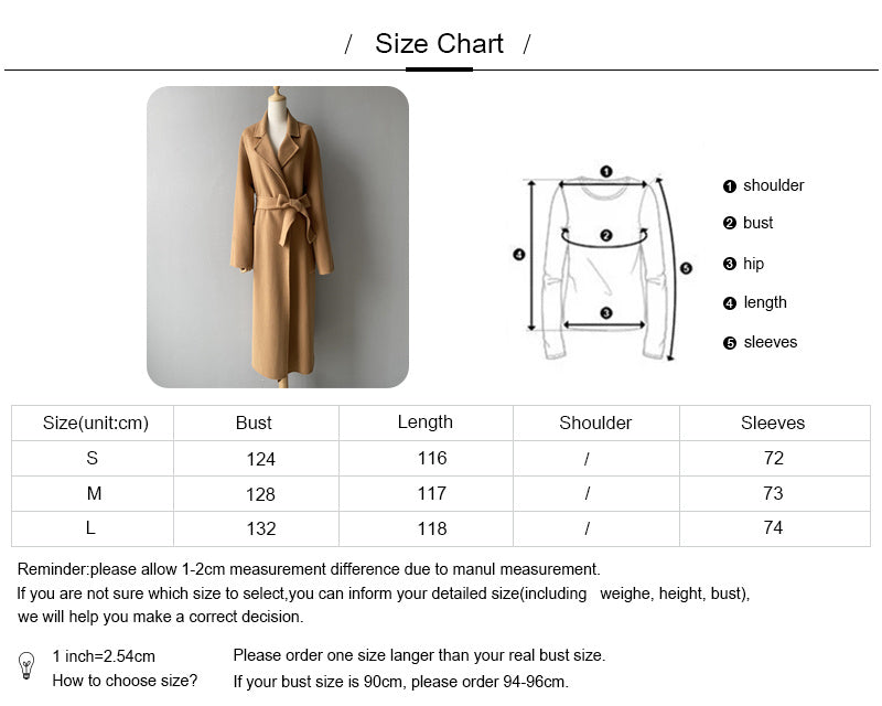 Long Double Faced Woven Cashmere Coat