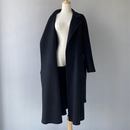 Long Double Faced Woven Cashmere Coat