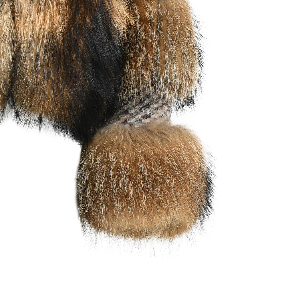 New Design Warm Thick Cashmere Raccoon Fur Collar Regular Length For Women