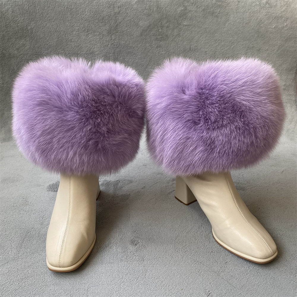 Solid Color Fur Lady Boots Accessories