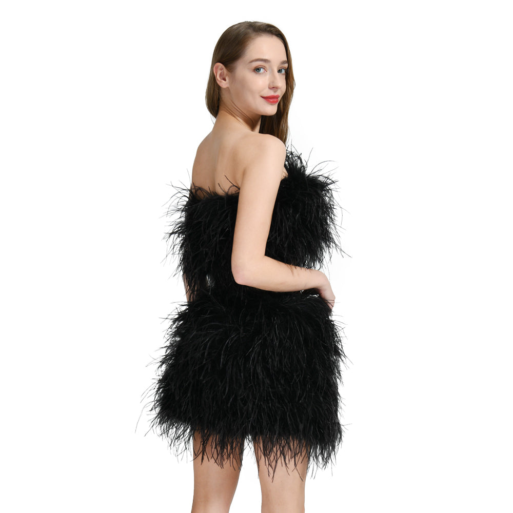 Ostrich Feather Crop Top