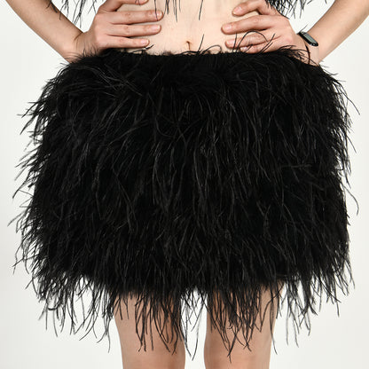 Ostrich Feather Crop Top