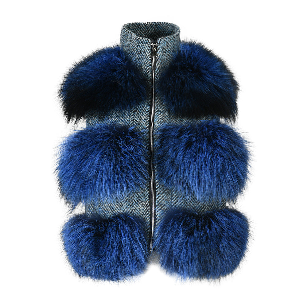 hick Warm Fox Fur Gilet Custom High Quality Real Fox fur Vest Puffer Womens