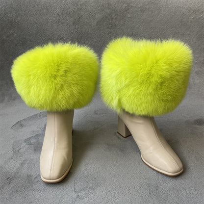 Solid Color Fur Lady Boots Accessories