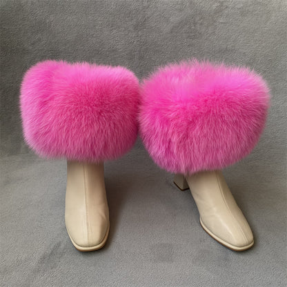 Solid Color Fur Lady Boots Accessories