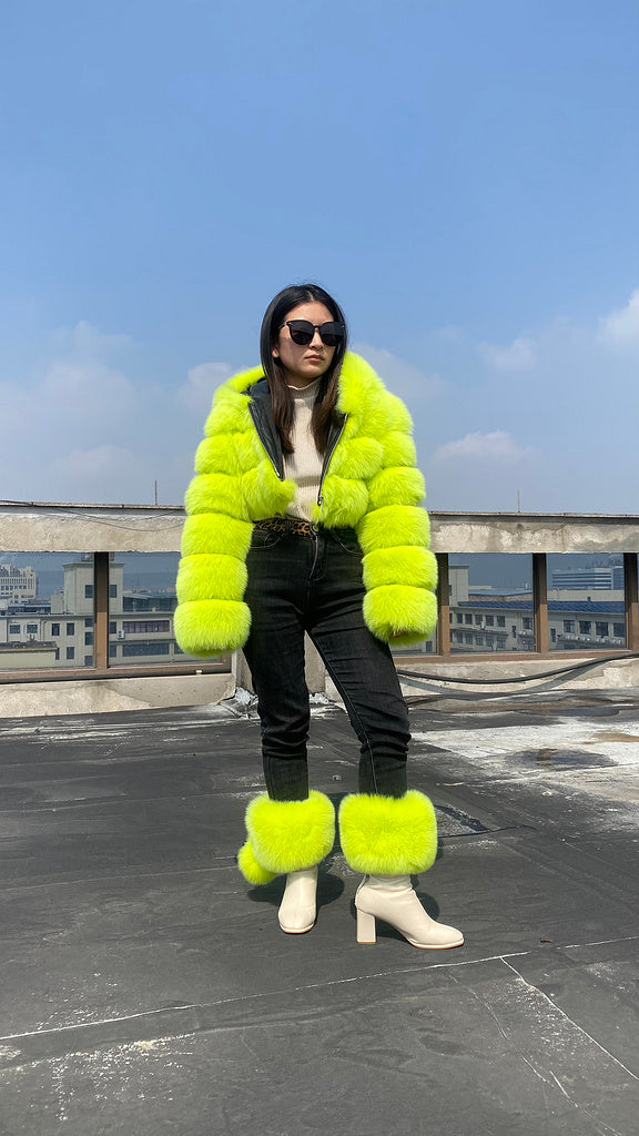 Solid Color Fur Lady Boots Accessories