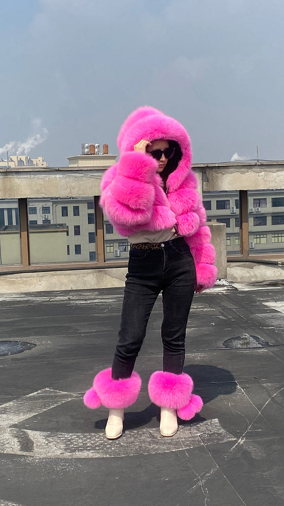 Solid Color Fur Lady Boots Accessories