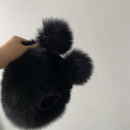 Solid Color Fur Lady Boots Accessories