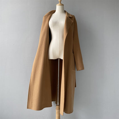 Long Double Faced Woven Cashmere Coat