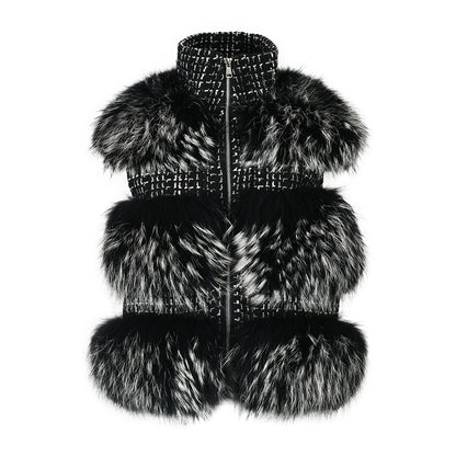 hick Warm Fox Fur Gilet Custom High Quality Real Fox fur Vest Puffer Womens