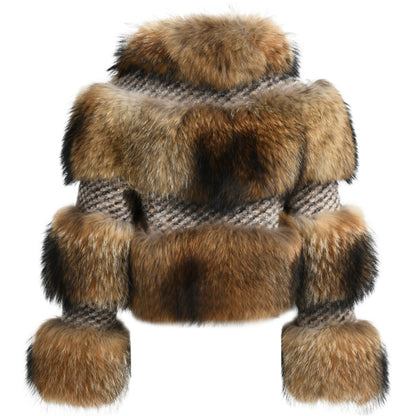 New Design Warm Thick Cashmere Raccoon Fur Collar Regular Length For Women