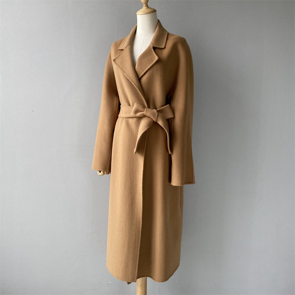 Long Double Faced Woven Cashmere Coat