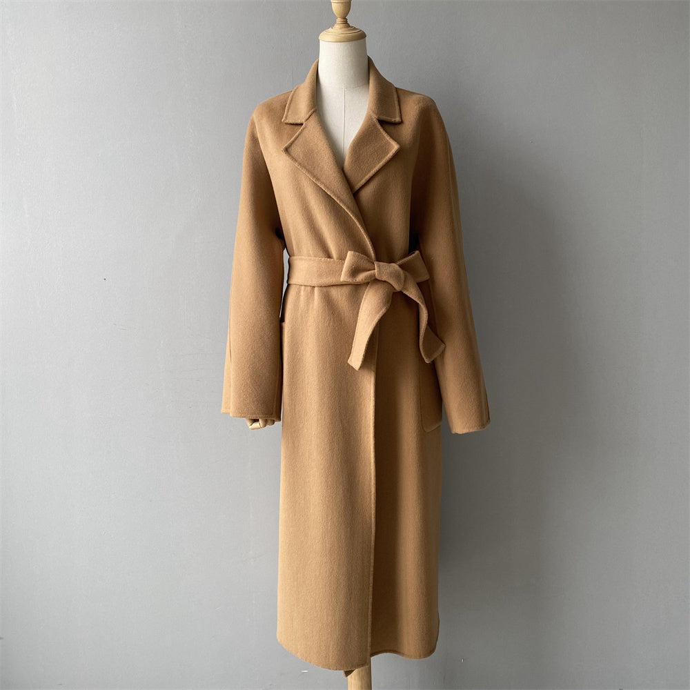 Long Double Faced Woven Cashmere Coat